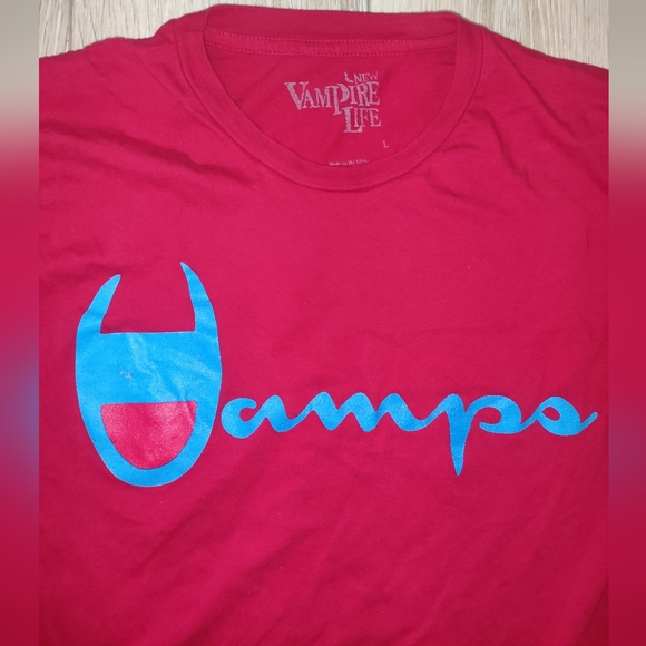 Vamp Champion style Vampire Life men's shirt size Large - Picture 2 of 3
